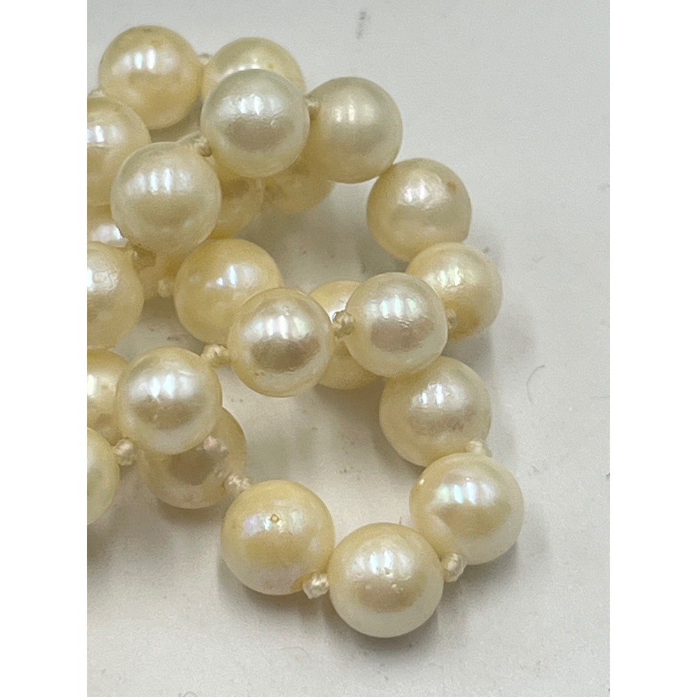 Vintage Cultured Akoya Pearl
Necklace‎ 18" Length 14K
Filigree Clasp 5mm Knotted - Picture 14 of 16